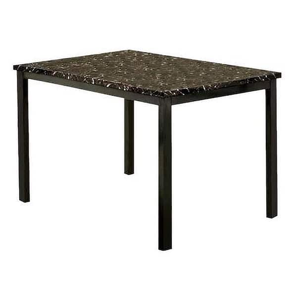 Unbranded Lydia 60 in. Rectangle Black Marble with Wood (Seats 6)
