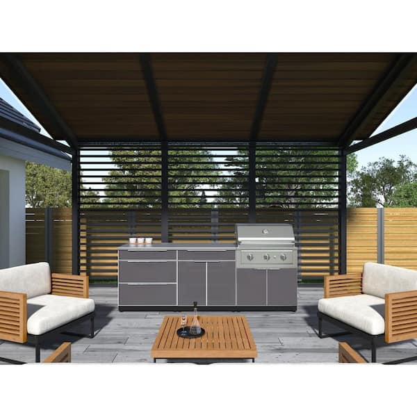 NewAge Products Aluminum Slate 4-Piece Outdoor Kitchen Set