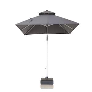 10 ft. Aluminum and Steel Cantilever Outdoor Patio Umbrella Square with Cover in Gray
