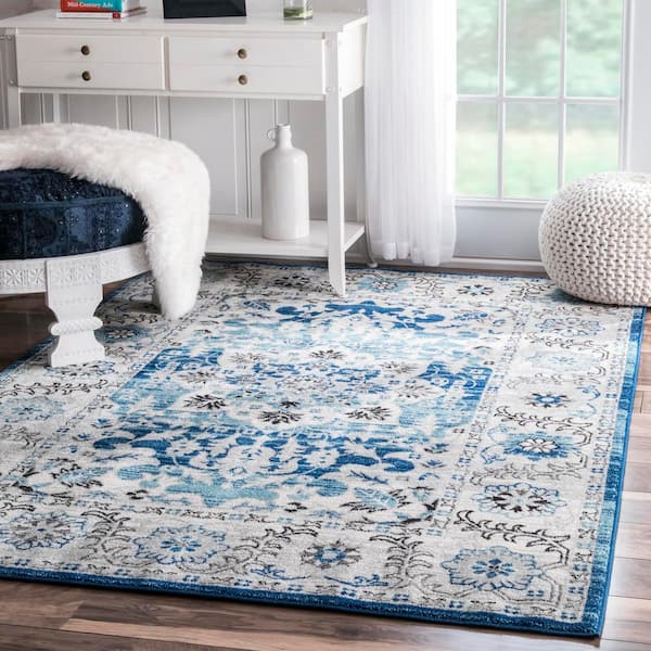 Tameika Persian Aqua 4 ft. x 6 ft. Area Rug