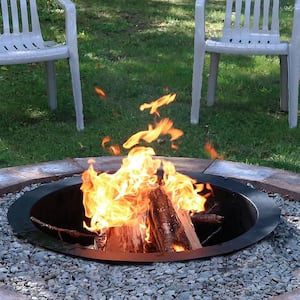 27 in. Round Steel Wood Burning Fire Pit Kit