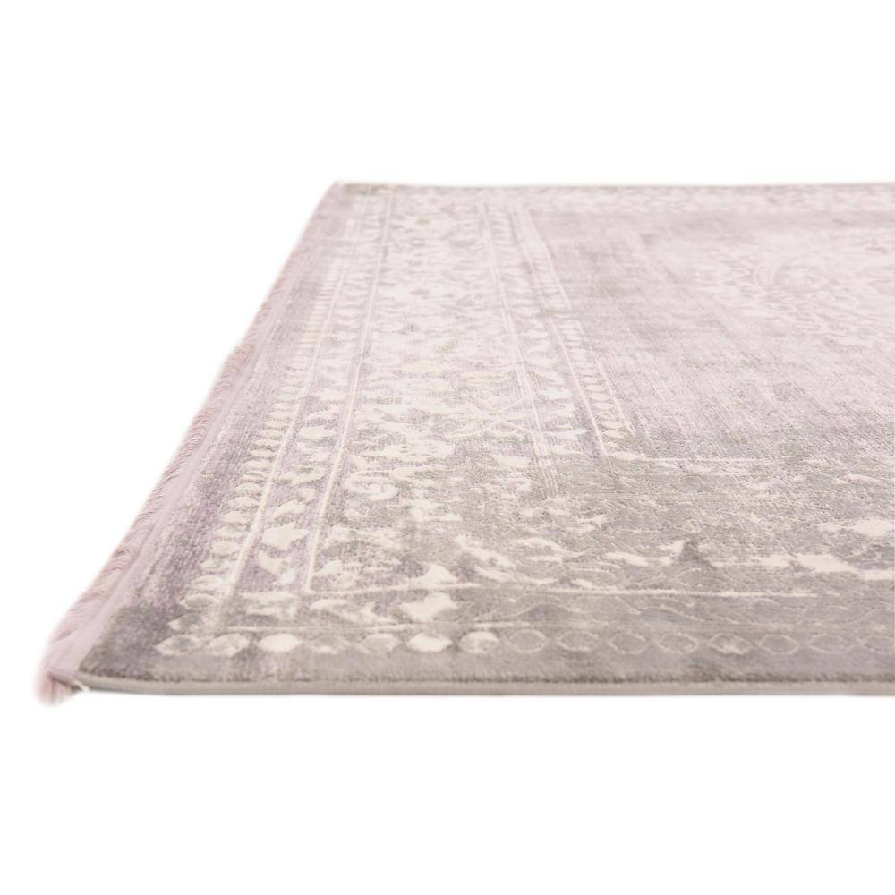Olwen Purple and Gray Square Synthetic Area Rug