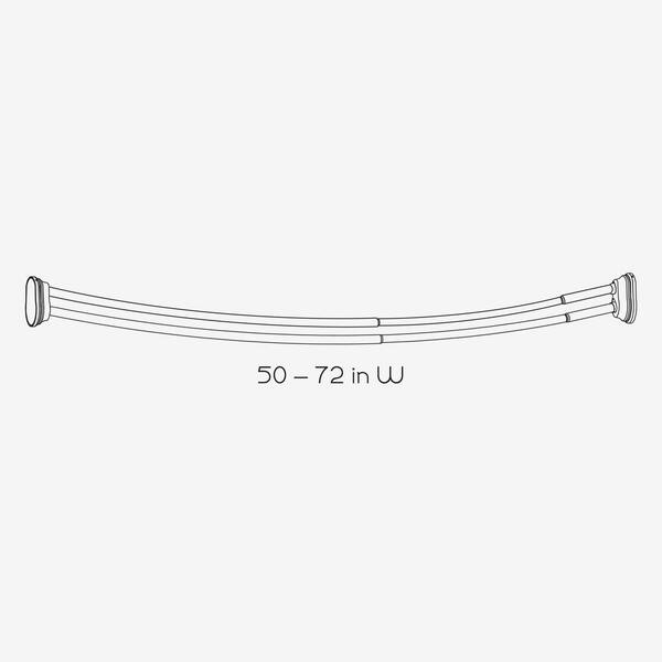 Double Curved Shower Rod, Zenna Home Neverrust Aluminum Double Curved Tension Shower Curtain Rod