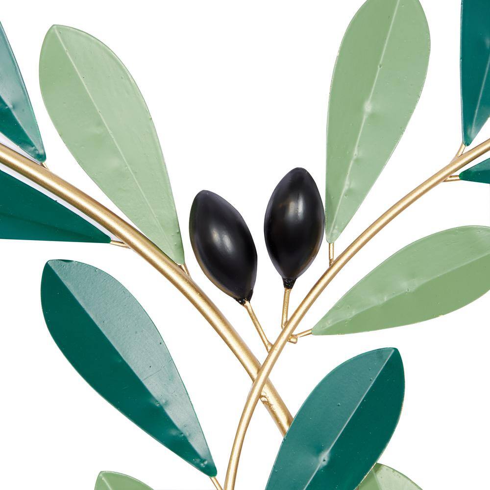 Green and Gold Metal Tree Wall Sculpture, 31" x 40"