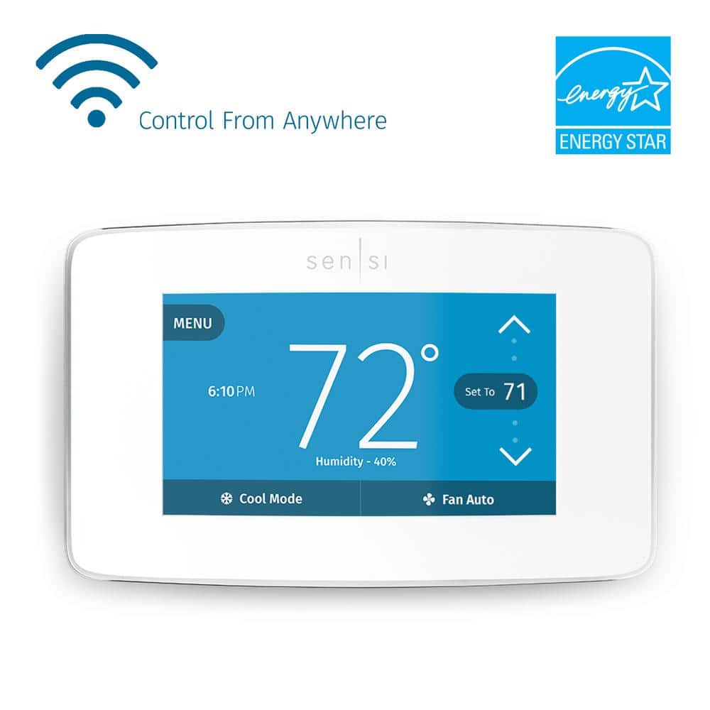 White Wi-Fi Smart Thermostat with Touchscreen Display