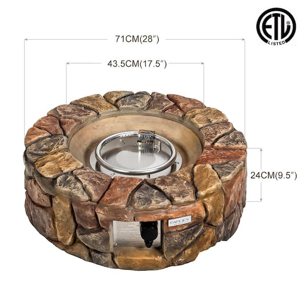Costway 28'' Propane Gas Fire Pit Outdoor 40,000 BTUs Stone Finish Lava Rocks Cover Costway 28'' Propane Gas Fire Pit Outdoor 40,000 BTUs Stone Finish Lava Rocks Cover
