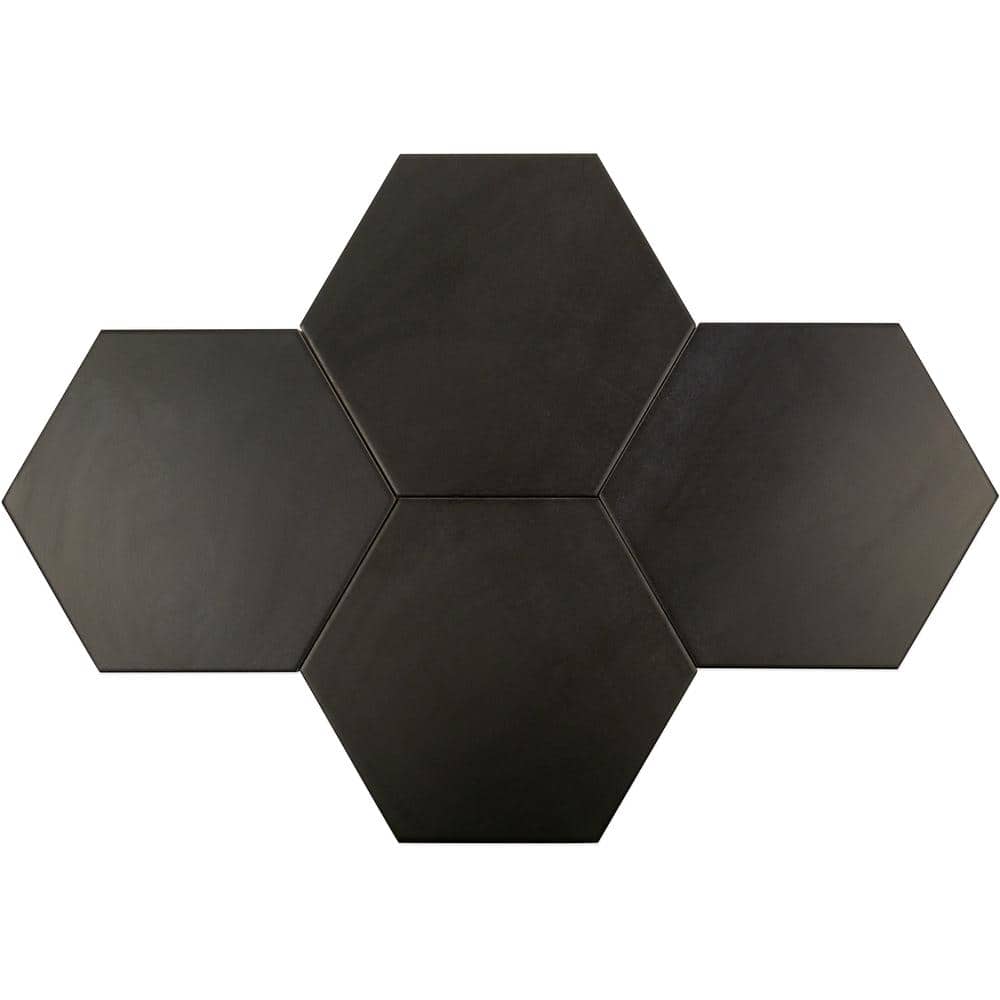 Turner Dark Gray Hexagon Porcelain Floor and Wall Tile