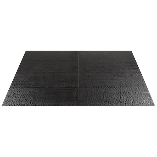 Ivy Hill Tile Chord Matter Leather Black 2.95 in. x 11.81 in. Textured Porcelain Floor and Wall Tile (4.35 Sq. ft./Case)
