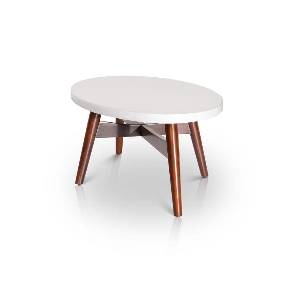 Serena 48" Brown and White Oval Wood Cocktail Table
