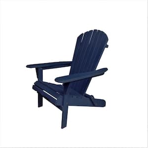 Villaret Navy Blue Folding Wood Adirondack Chair