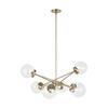 Generation Lighting Tierney 6-Light Satin Brass Hanging Chandelier with Clear Glass Shades 3182706-848