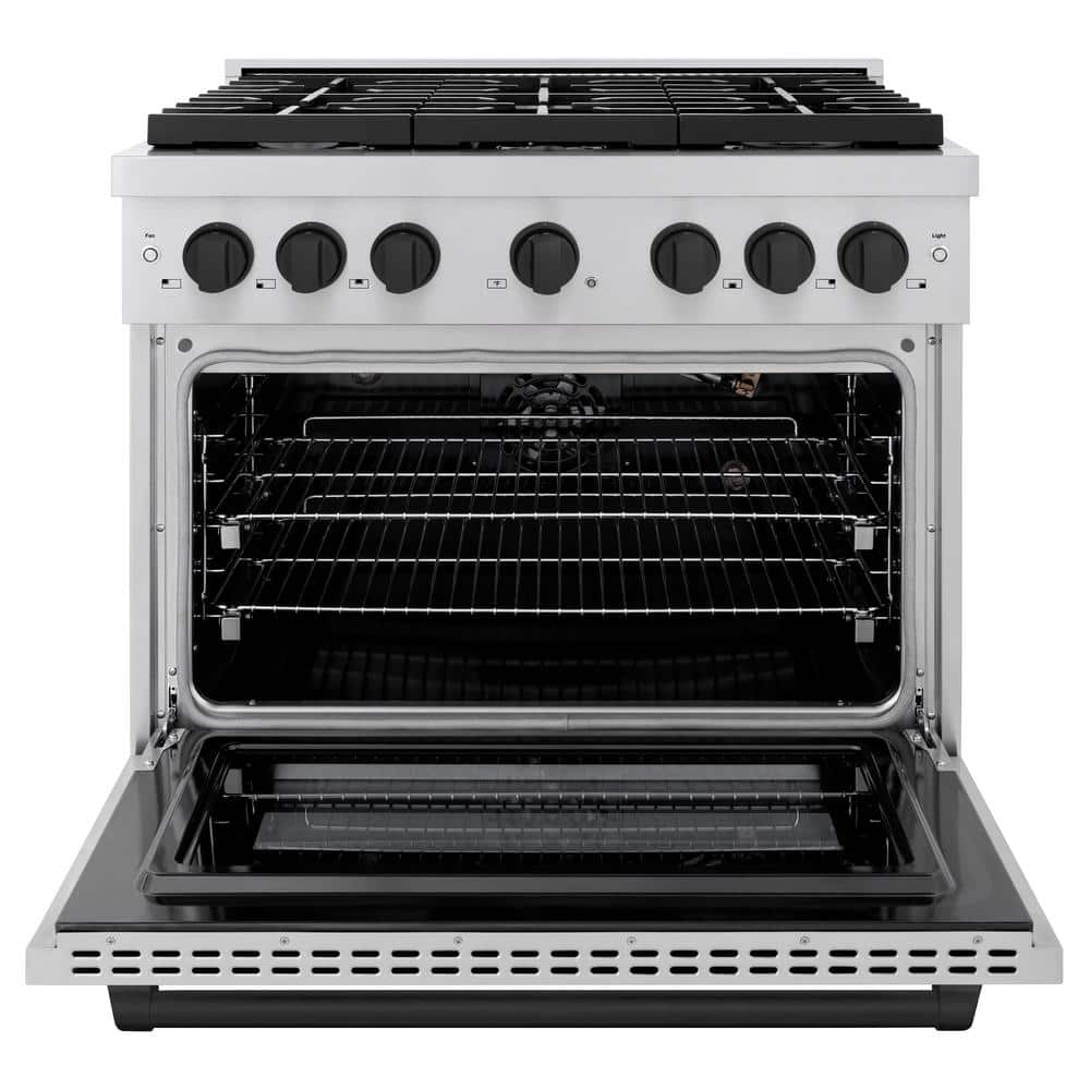 ZLINE 36" Stainless Steel Convection Gas Range with 6 Burners