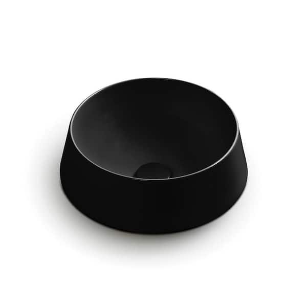WS Bath Collections Mood TA 42R Ceramic Round Vessel Sink in Matte Black