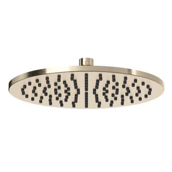 ROHL 1-Spray Pattern 9.84 in. Wall Mount Fixed Showerhead in Satin Nickel