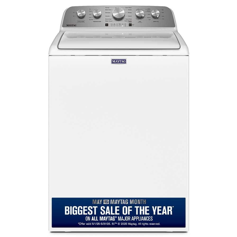 4.5 cu. ft. High-Efficiency White Top Load Washer Machine with Deep Water Wash and PowerWash Cycle