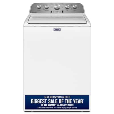 4.5 cu. ft. High-Efficiency White Top Load Washer Machine with Deep Water Wash and PowerWash Cycle