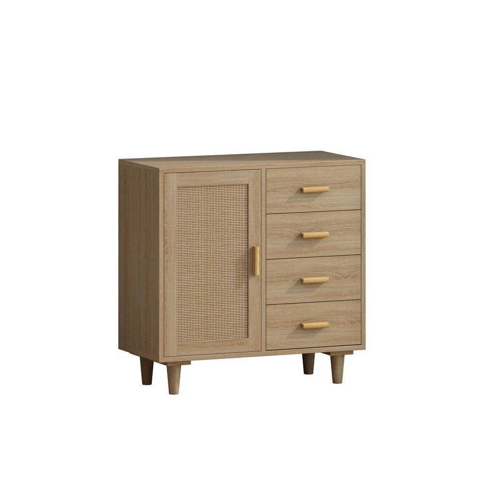 31.5 in. W x 14.96 in. D x 31.5 in. H Natural Beige Linen Cabinet with Ratt