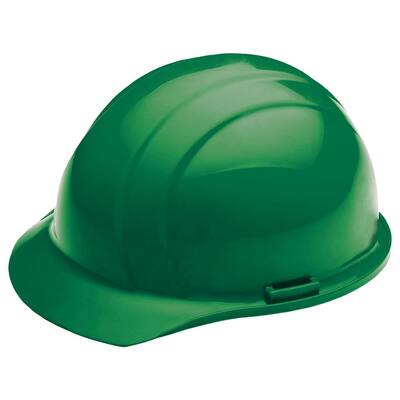 4 Point Nylon Suspension Slide-Lock Cap Hard Hat in Green