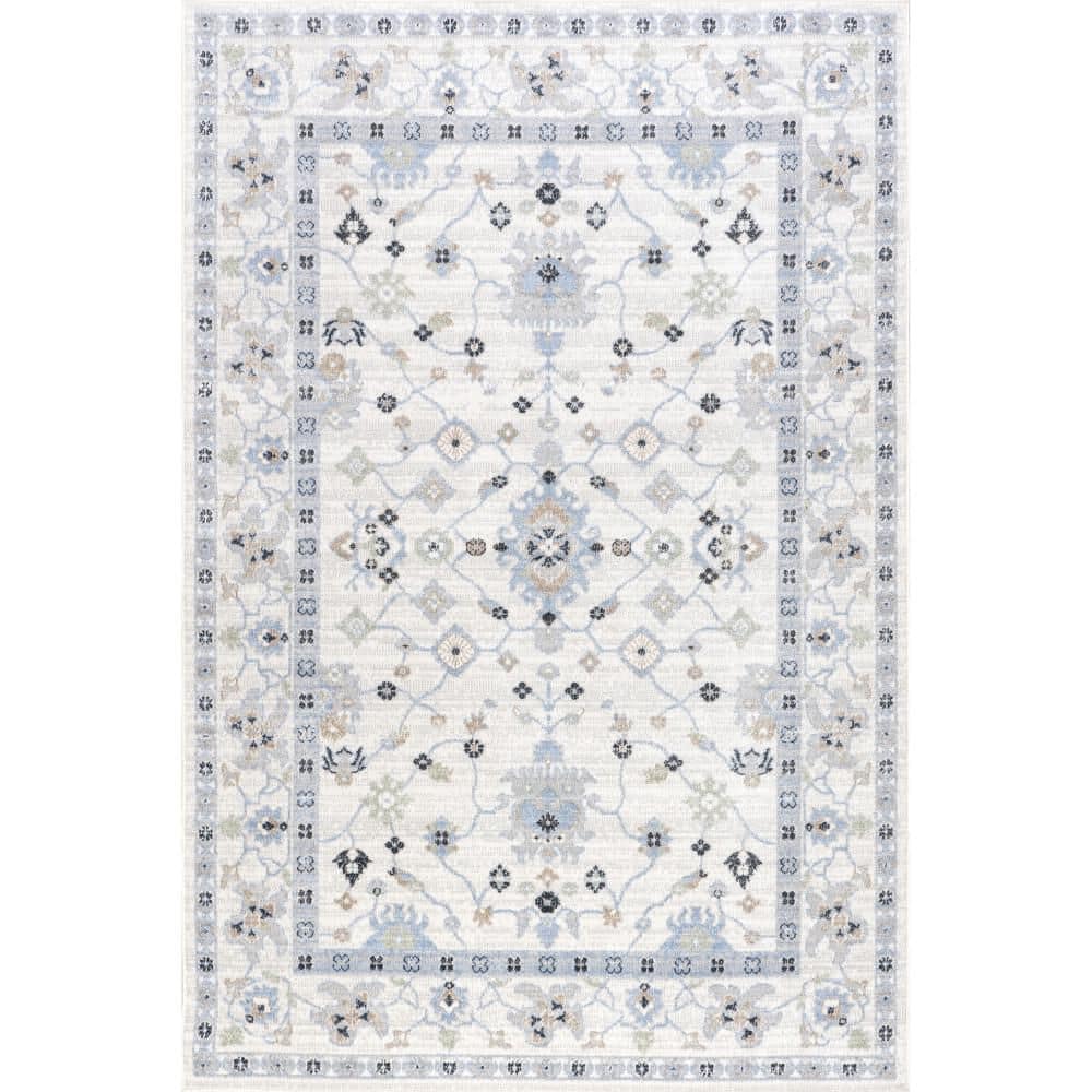 Lilliana Floral Medallion Washable Light Blue 8 ft. x 10 ft. Indoor Area Rug price history on PriceWatchPro