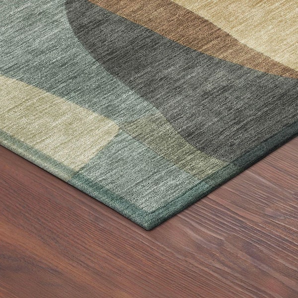 Chantille Machine Washable Indoor/Outdoor Abstract ACN2376 Terracotta 8 ft. x 10 ft. Area Rug