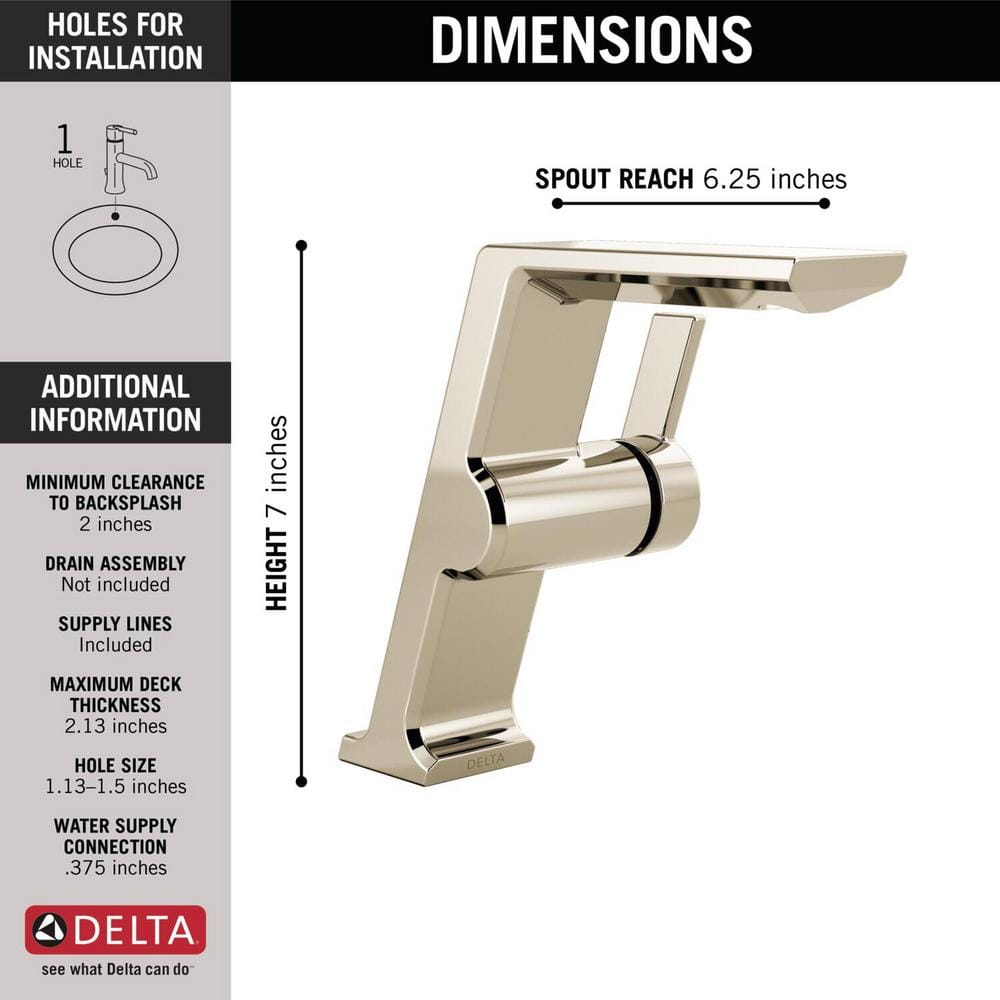 Delta Pivotal Mid-Height Vessel Bathroom Faucet in Lumicoat Polished Nickel