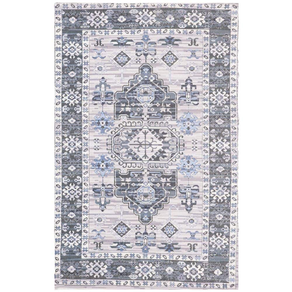 Saffron 4 ft. x 6 ft. Purple/Ivory Geometric Medallion Border Area Rug price history on PriceWatchPro