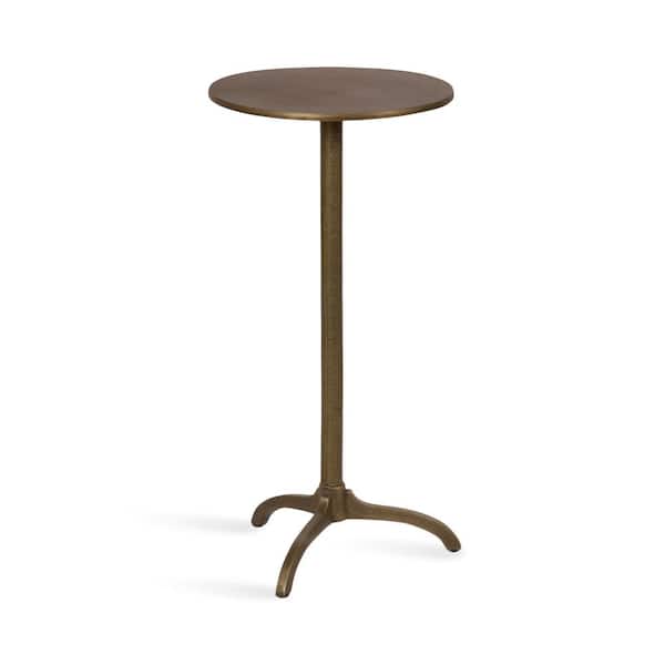 Kate and Laurel Henshall 12 in. Gold Round Metal End Table