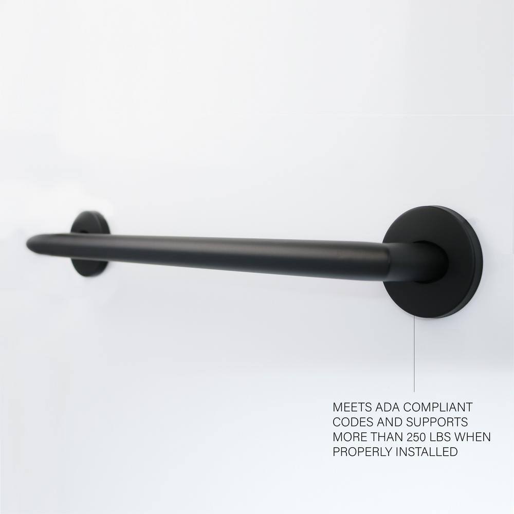 12'' Matte Black Stainless Steel Wall Mounted Grab Bar