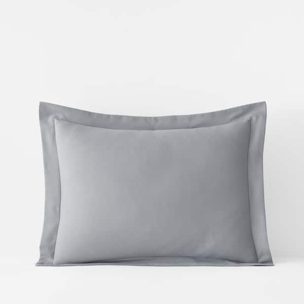 The Company Store Company Cotton Solid Velvet Flannel Slate Gray King Sham