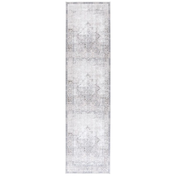 Orlando 2 ft. x 8 ft. Taupe/Beige Antique Wash Medallion Washable Runner Rug