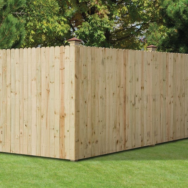 Outdoor Essentials 6 ft. x 8 ft. Pressure-Treated Pine Dog-Ear Stockade Fence Panel