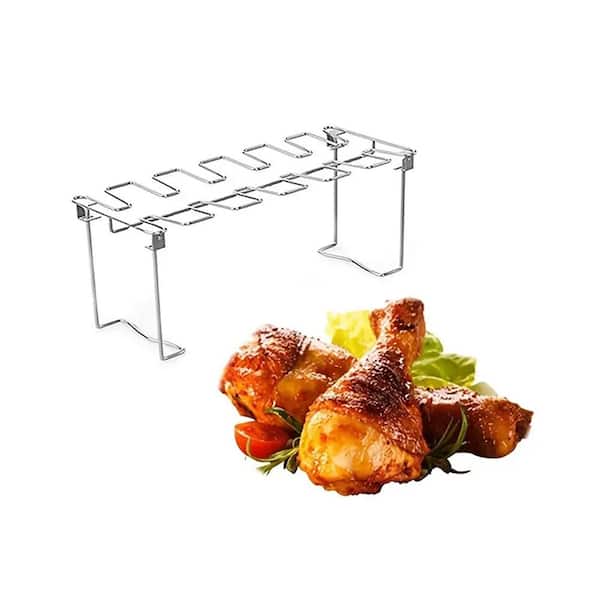 Aoibox 2-Piece Folding Stainless Steel Chicken Drumstick Grill