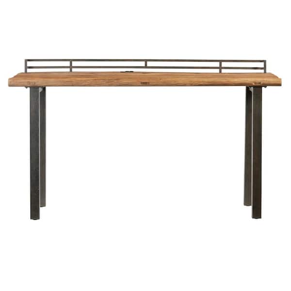 Progressive Furniture Harris Natural Reclaimed Elm and Rustic Black Metal Counter Table