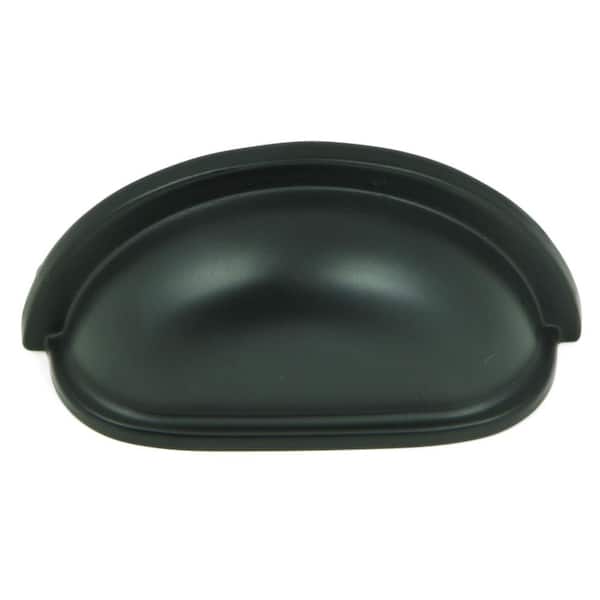 3 in. Matte Black Cup Cabinet Center-to-Center Pull