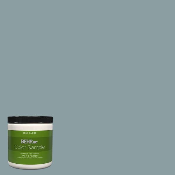 BEHR PREMIUM PLUS 8 oz. #ECC-65-3 Teal Wave Semi-Gloss Interior/Exterior  Paint & Primer Color Sample B330416 - The Home Depot