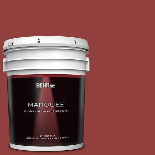 BEHR MARQUEE 5 gal. #S-H-180 Awning Red Flat Exterior Paint & Primer