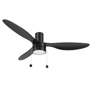 Lorain 52 in. Color Changing Integrated LED Indoor Black 5-Speed DC Ceiling Fan with Light Kit and Pull Chain