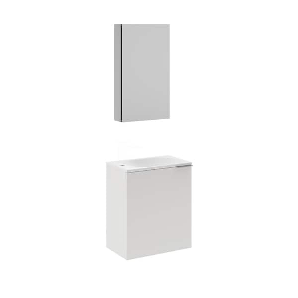 Fresca Valencia 20 in. W Wall Hung Vanity in White with Acrylic Vanity Top in White with White Basin and Medicine Cabinet