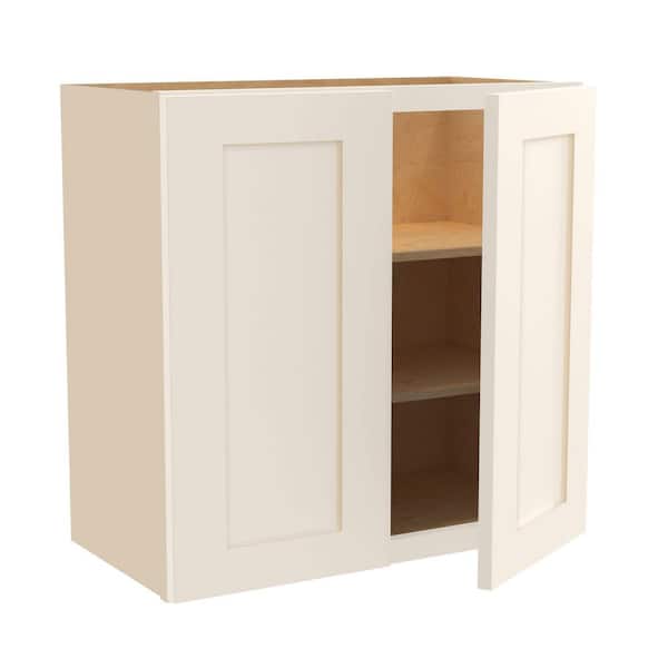 Home Decorators Collection Newport 24 in. W x 12 in. D x 24 in. H Assembled Plywood Wall Bridge Kitchen Cabinet in Blended Cream with Soft Close