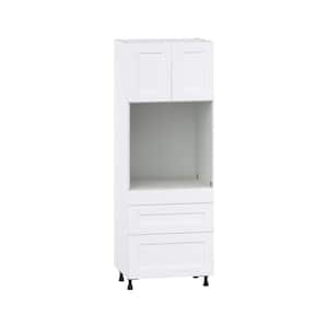 Wallace Painted Warm White Shaker Assembled Single Oven Kitchen Cabinet with Drawers (30 in. W x 84.5 in. H x 24 in. D)