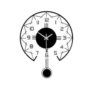17 Inch Large Wall Clock for Living Room Decor Modern Silent Pendulum Wall Clock for Home House Black