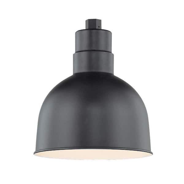 Millennium Lighting R Series 1-Light 10 in. W Satin Black Outdoor Bowl Shade Pendant
