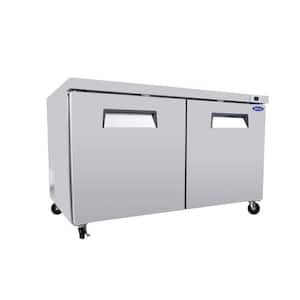 18.5 cu. ft. Commercial Undercounter Refrigerators in Stainless Steel with Smooth Casters, 2-Doors