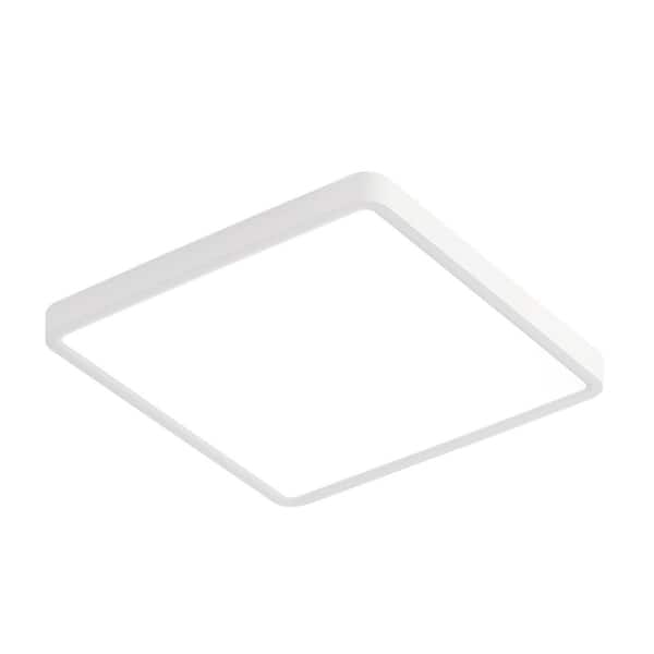 LWYTJO Ligaya 11.81 in. White Dimmable LED Ultra-thin Integrated Flush Mount with White Shade