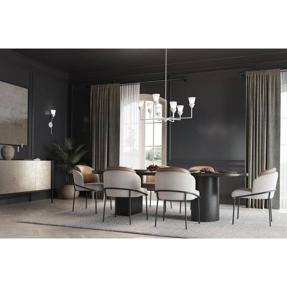 Pinellas White Plaster Dimmable Wall Bracket with Opal Glass Shade