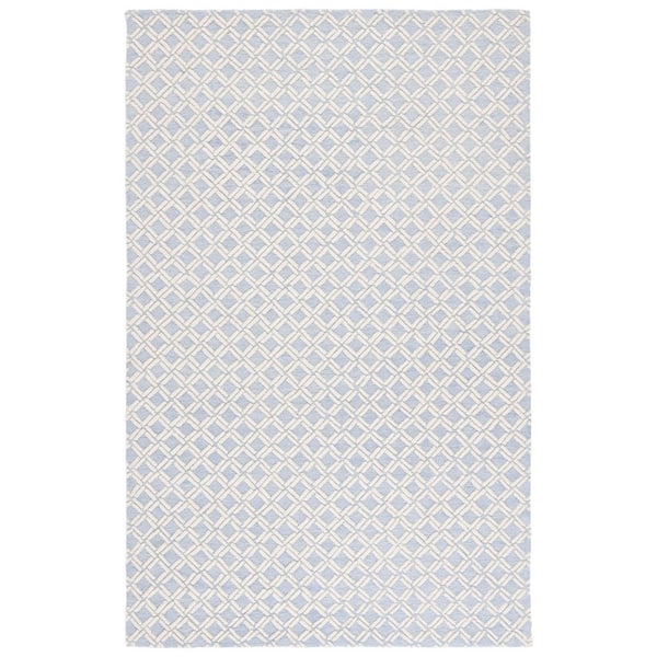 Genre 9 ft. x 12 ft. Blue/Ivory Diamond Geometric Area Rug