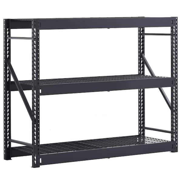 3-Shelf Metal Industrial Duty Freestanding Garage Storage Shelving Unit in Black (65 in. W x 54 in. H x 24 in. D)