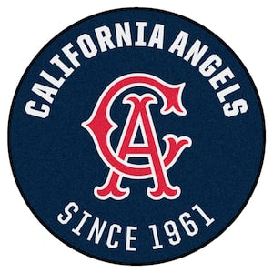 California Angels Navy 2 ft. x 2 ft. Round Area Rug