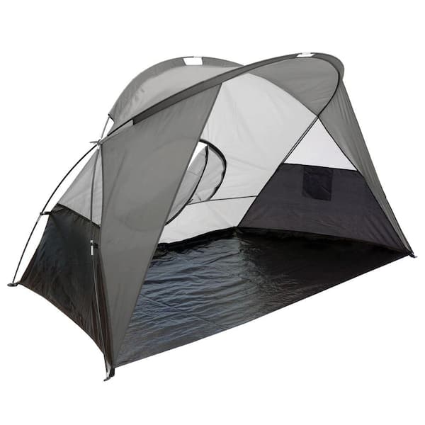 Picnic Time Cove Sun Shelter in Grey Silver and Black-DISCONTINUED