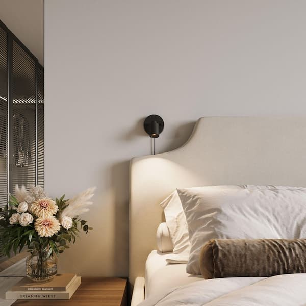 ☆送料無料 A ABSOPRO ヘッドライトスイッチ 9L ク ブラック 839 Vidalite Shura Matte Black Plug-In Spot Light with Dimmer Switch